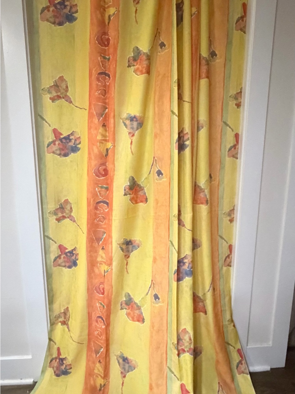 Hand-Sewn Watercolor Floral Single Panel  Curtain  — Unhemmed - Picture 7 of 12